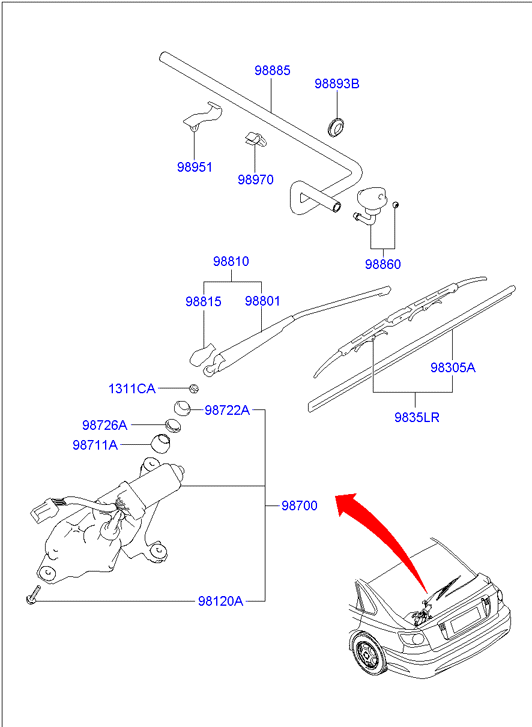 Hyundai 9836037000 - Щетка стеклоочистителя unicars.by