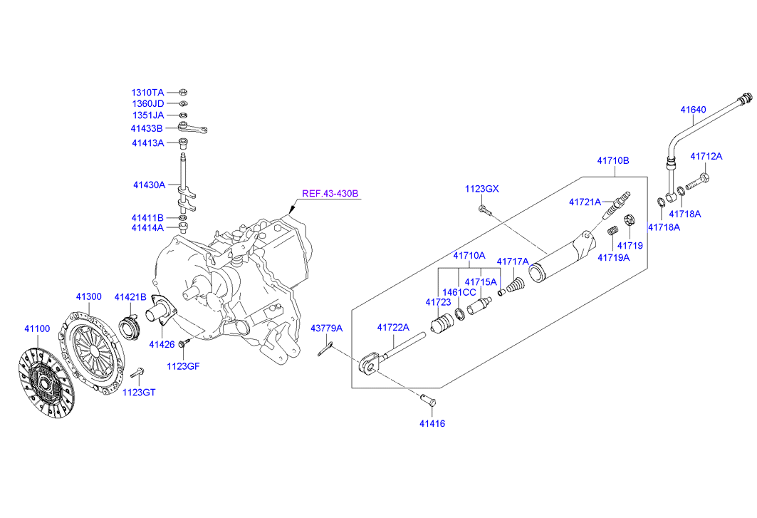 Hyundai 41421-28030 - Выжимной подшипник сцепления unicars.by