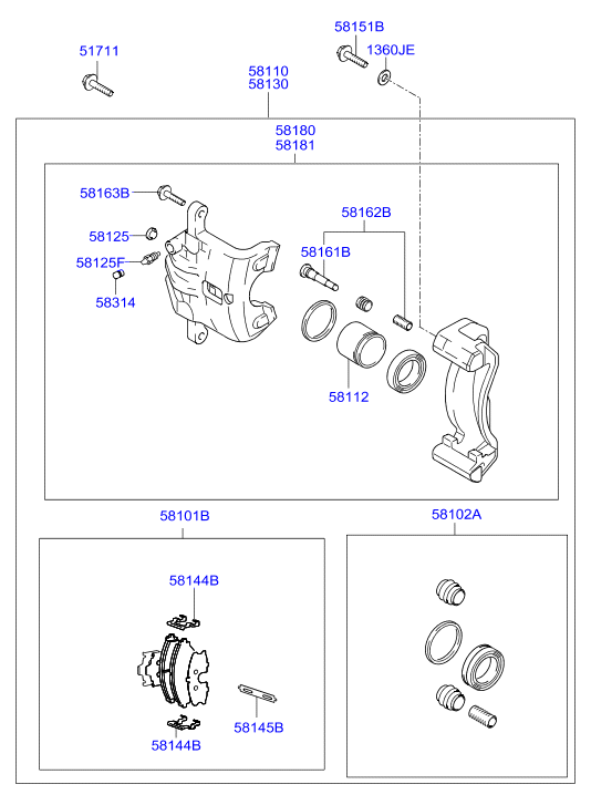 TOYOTA 58101-2DA40 - Тормозные колодки, дисковые, комплект unicars.by