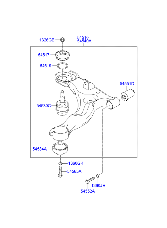 KIA 54501-17000 - Рычаг подвески колеса unicars.by