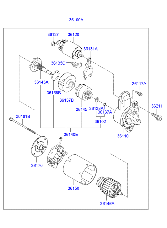 Hyundai (BEIJING) 36100-2A300 - Стартер unicars.by