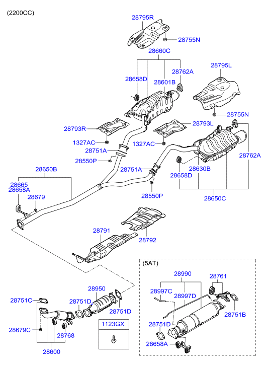 KIA 28751-2B250 - Прокладка, труба выхлопного газа unicars.by