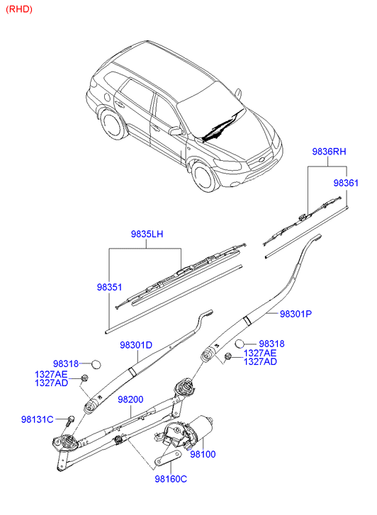 KIA 98350-2B010 - Щетка стеклоочистителя unicars.by