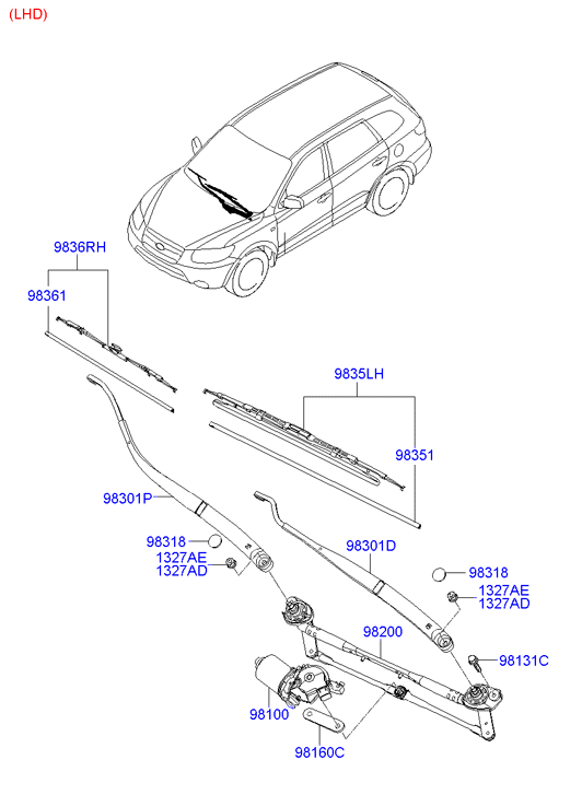 Hyundai 983602B000 - Щетка стеклоочистителя unicars.by