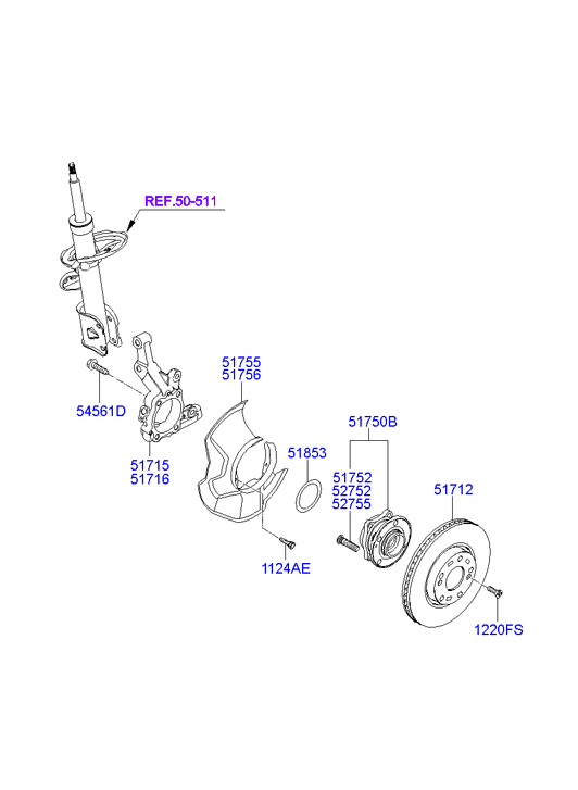 Hyundai 517162B050 - Подвеска колеса, комплект unicars.by