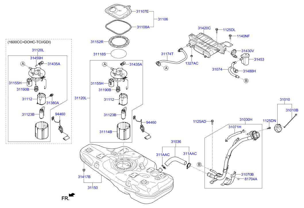 Hyundai 31112C9000 - Топливный фильтр unicars.by