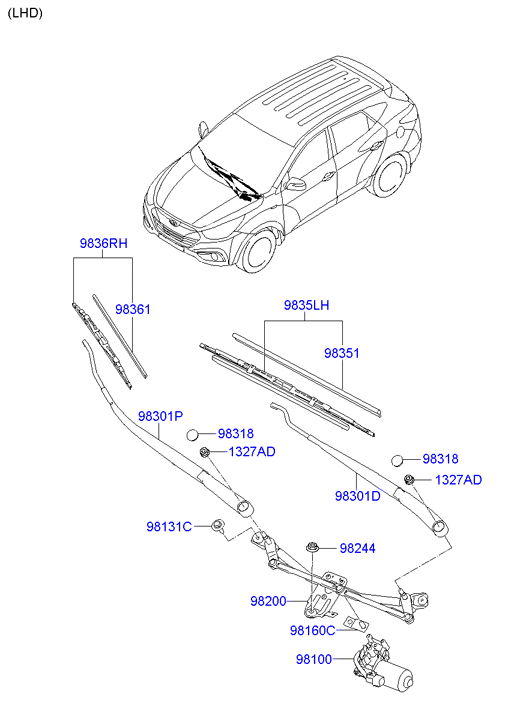 KIA 983602Y000 - Щетка стеклоочистителя unicars.by