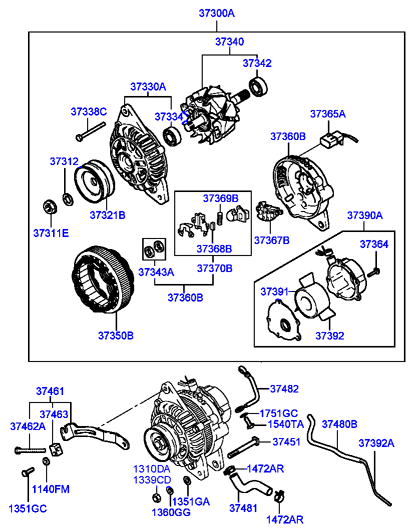 Hyundai (BEIJING) 37300-42356 - Генератор unicars.by