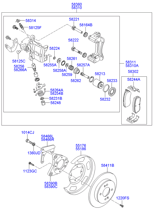 KIA 583020XA00 - Тормозные колодки, дисковые, комплект unicars.by