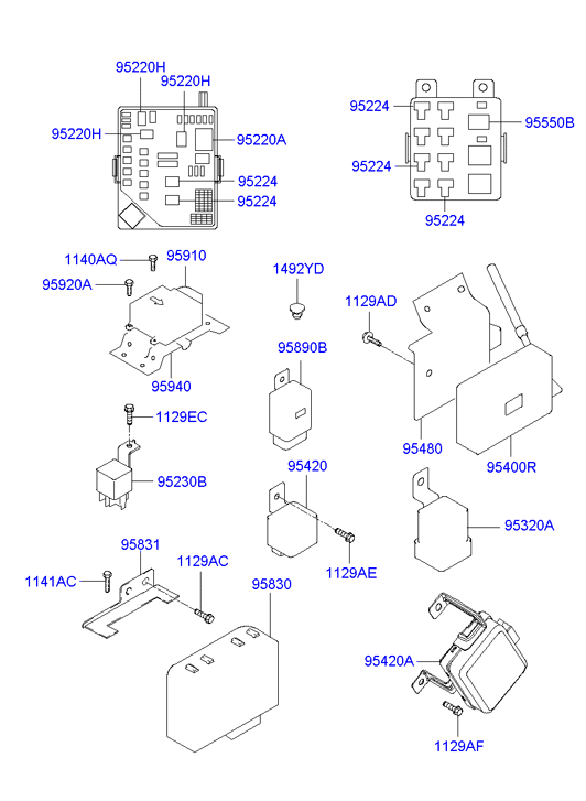 Hyundai 9522429700 - Реле, ближний свет unicars.by