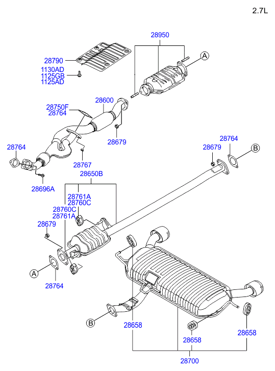 KIA 28764-28020 - Прокладка, труба выхлопного газа unicars.by