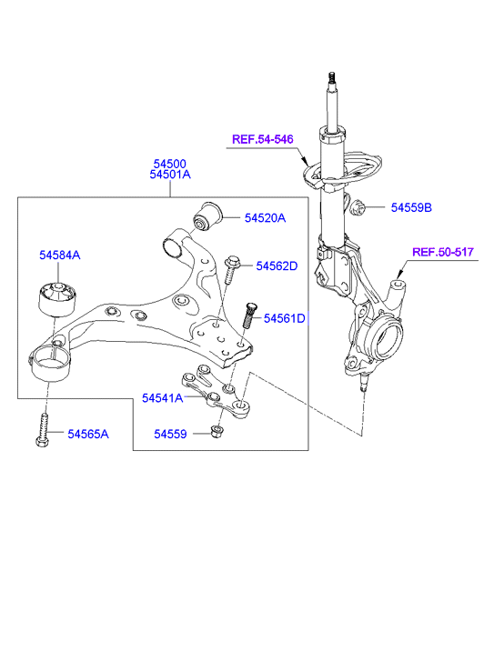 Hyundai 54501-2E100 - Рычаг подвески колеса unicars.by