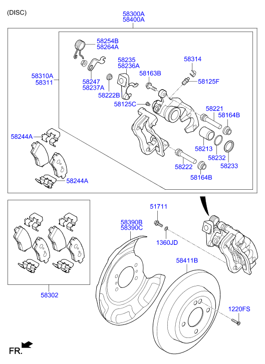 General Motors 58302-1RA30 - Тормозные колодки, дисковые, комплект unicars.by