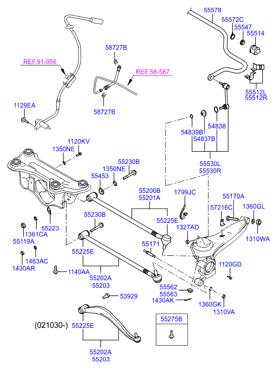 Hyundai 5522526500 - Сайлентблок, рычаг подвески колеса unicars.by