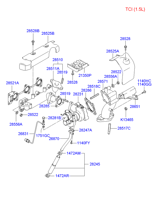 KIA 2823127500 - Турбина, компрессор unicars.by