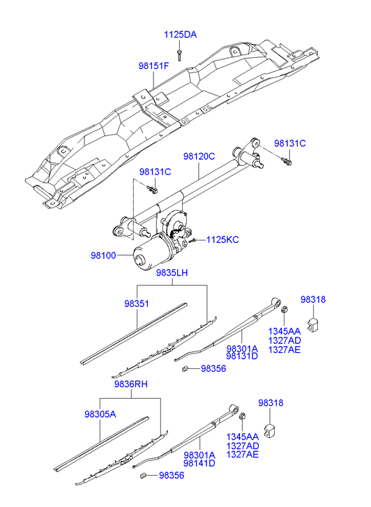 Hyundai 98360 1C000 - Щетка стеклоочистителя unicars.by