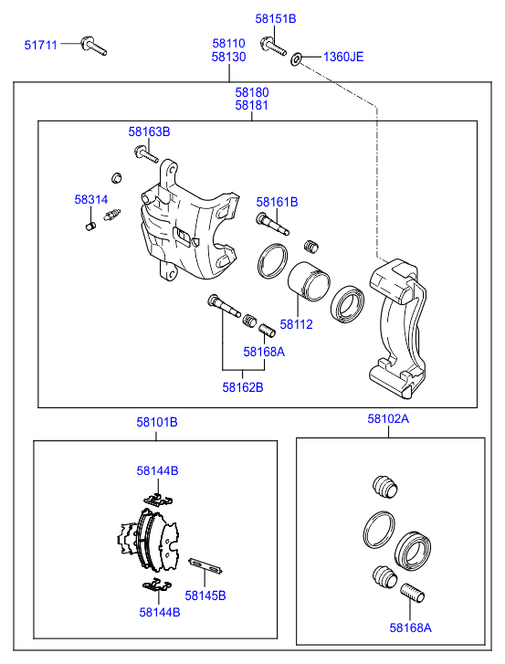 KIA 58101-17A00 - Тормозные колодки, дисковые, комплект unicars.by