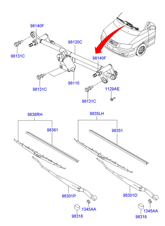 KIA 98360-17000 - Щетка стеклоочистителя unicars.by