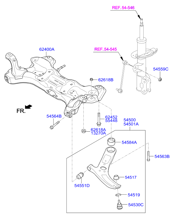 KIA 54501 4L000 - Рычаг подвески колеса unicars.by