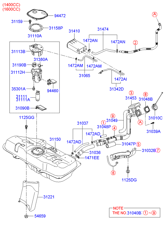 KIA 31111-25000 - Топливный насос unicars.by