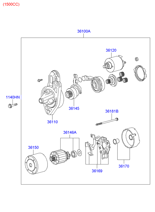 KIA 3612021740 - Тяговое реле, соленоид, стартер unicars.by