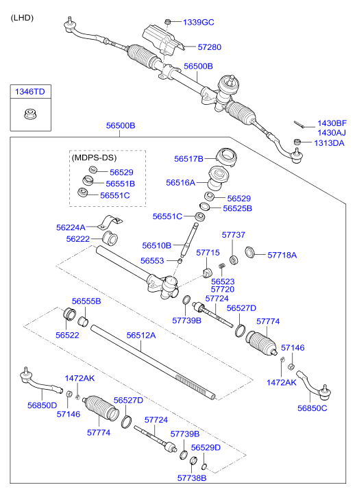 Hyundai 56820-2K050 - Наконечник рулевой тяги, шарнир unicars.by