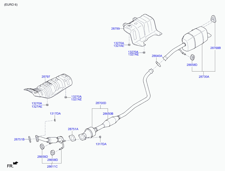 Hyundai 28751-1R000 - Прокладка, труба выхлопного газа unicars.by