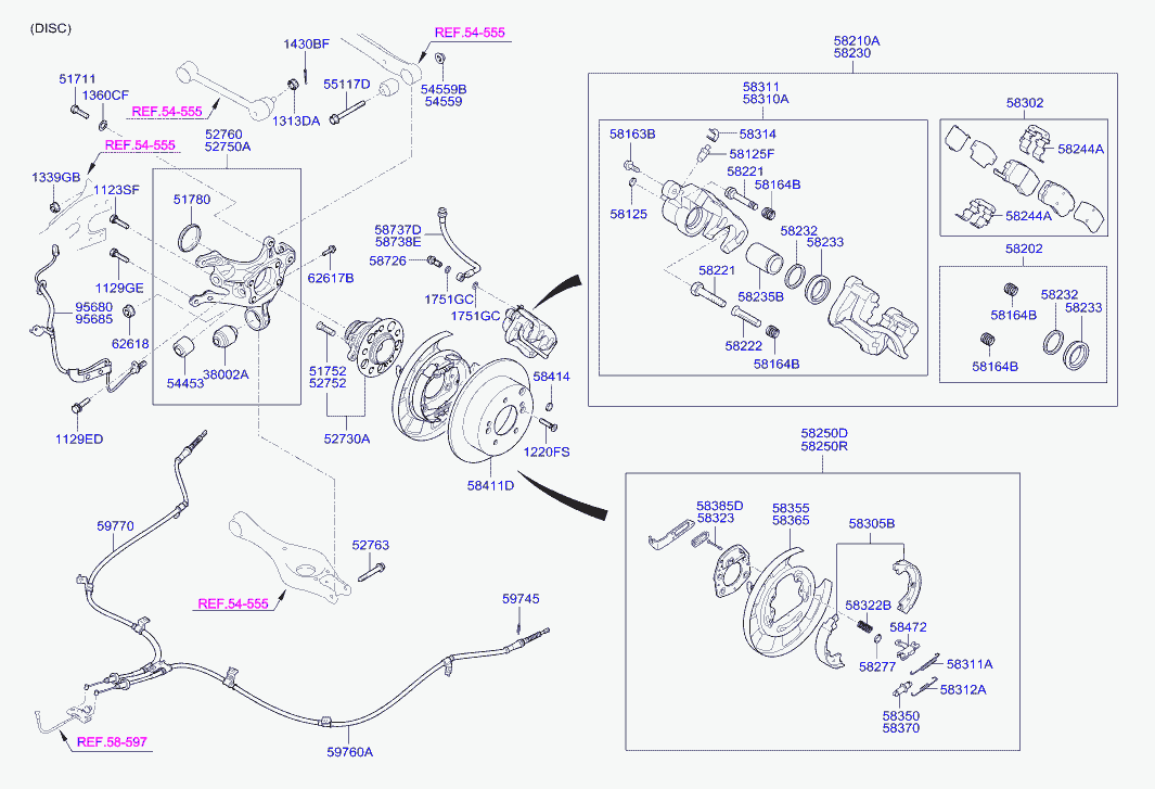 Buessing 58302-2HA00 - Тормозные колодки, дисковые, комплект unicars.by