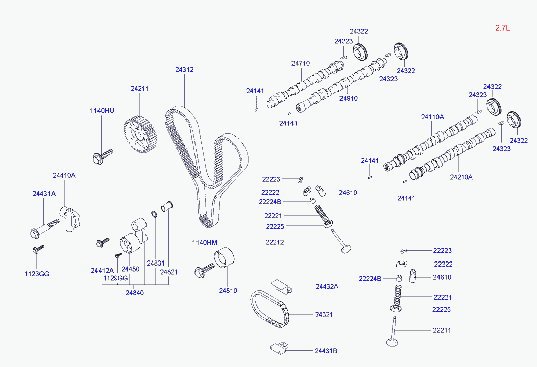 KIA 24312 38020 - Зубчатый ремень ГРМ unicars.by