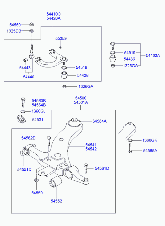 KIA 54501-38011 - Рычаг подвески колеса unicars.by