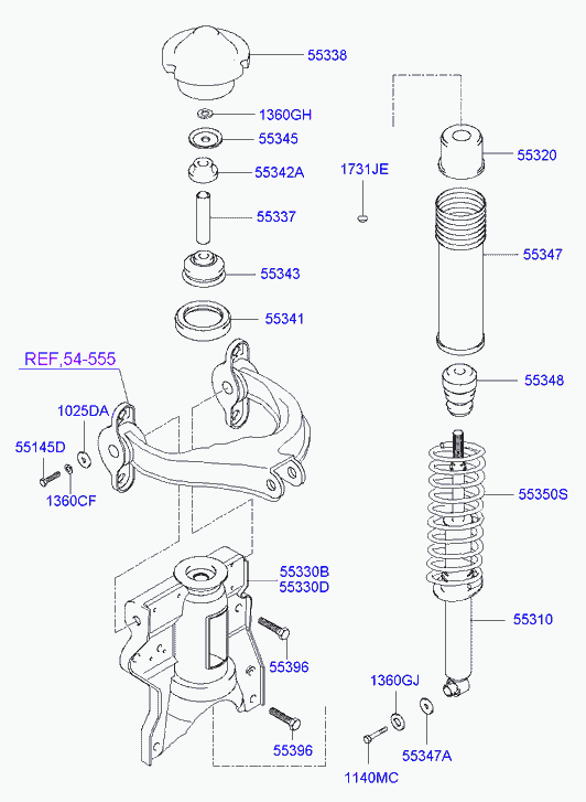 Hyundai 553113D602 - Амортизатор unicars.by