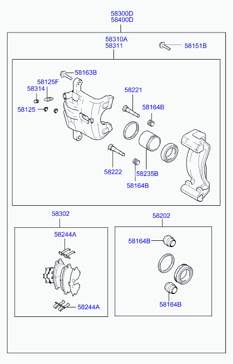 KIA 58302-2EA30 - Тормозные колодки, дисковые, комплект unicars.by