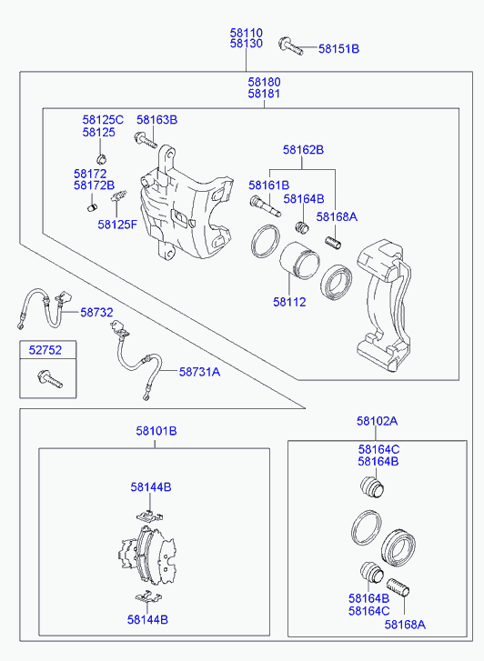 KIA 58101-2EA21 - Тормозные колодки, дисковые, комплект unicars.by