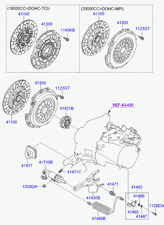 Hyundai 41421-32000 - Комплект сцепления unicars.by