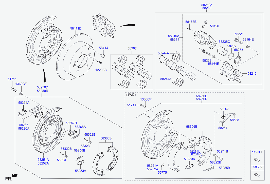 HYUNDAI 58302-2SA70 - Pad kit - rear disc brake unicars.by