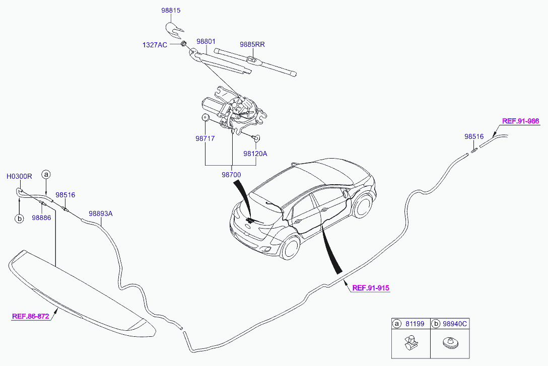 Hyundai 98850 A5000 - Щетка стеклоочистителя unicars.by