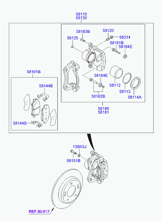 KIA 58101-2VA10 - Тормозные колодки, дисковые, комплект unicars.by