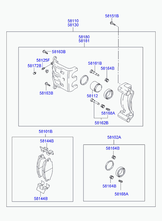 TOYOTA 5810126A30 - Тормозные колодки, дисковые, комплект unicars.by