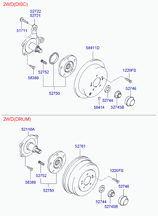 Hyundai 52750-26000 - Комплект подшипника ступицы колеса unicars.by