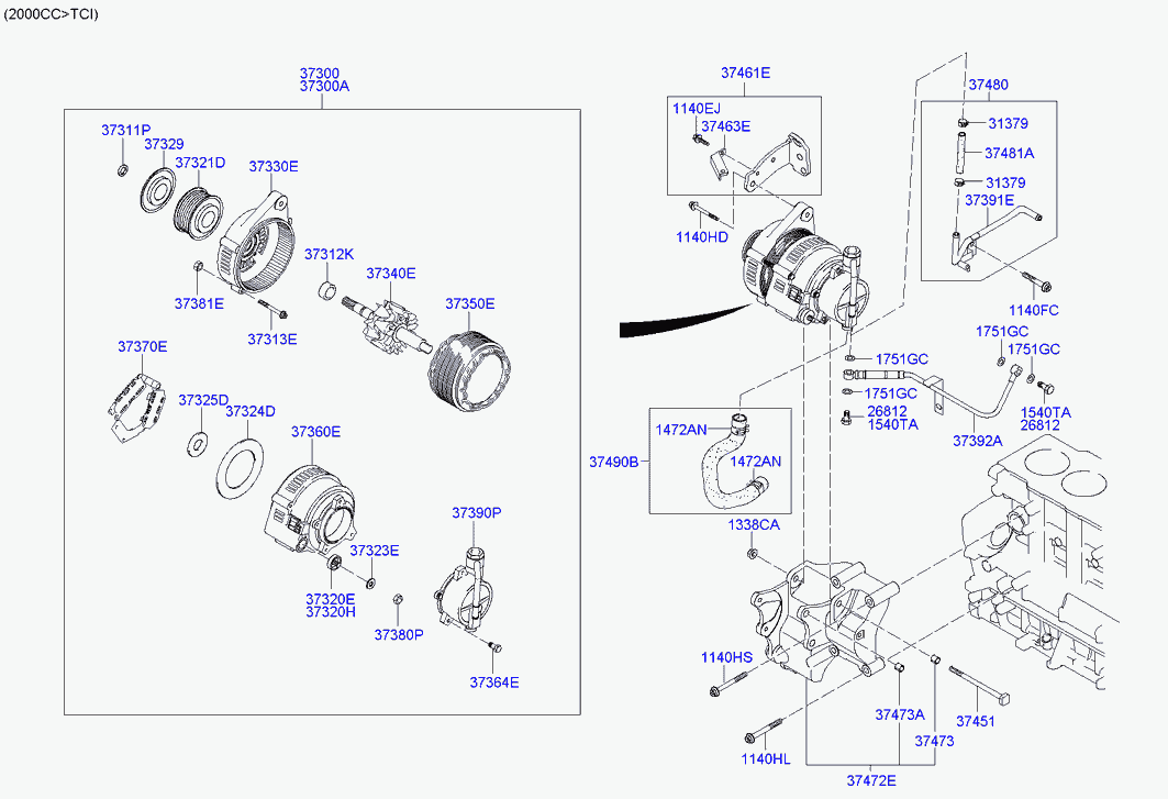 Hyundai (BEIJING) 37300-37400 - Генератор unicars.by