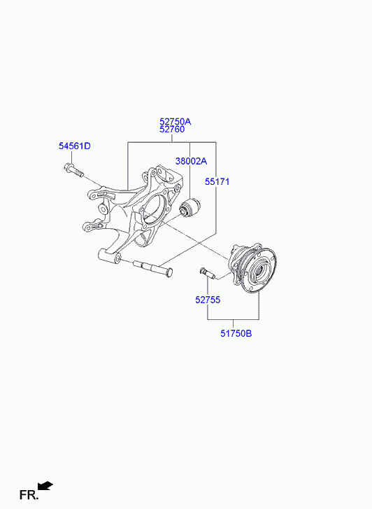 Hyundai 527202W600 - Втулка, рычаг подвески колеса unicars.by