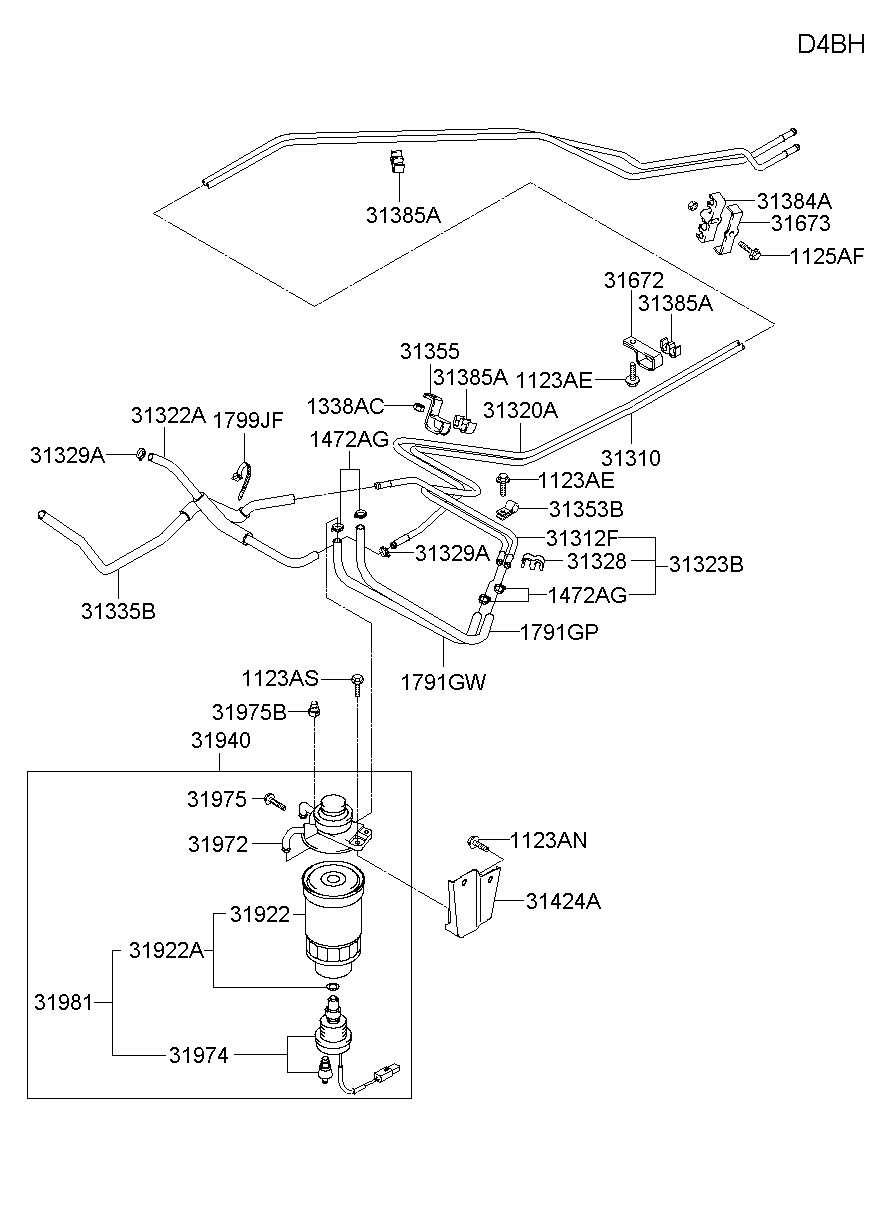 Hyundai 3198143000 - Топливный фильтр unicars.by