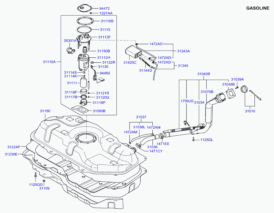 KIA 31112-1C100 - Топливный фильтр unicars.by