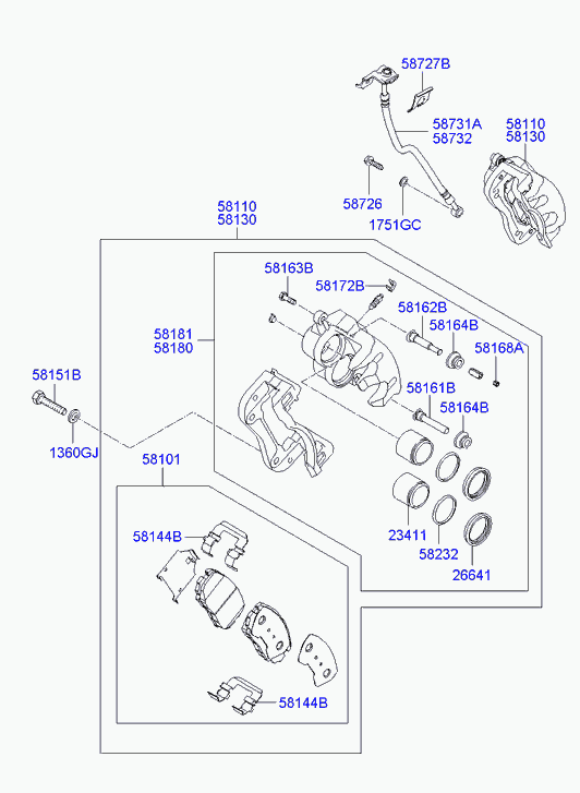 KIA 58144-2B000 - Комплектующие для колодок дискового тормоза unicars.by