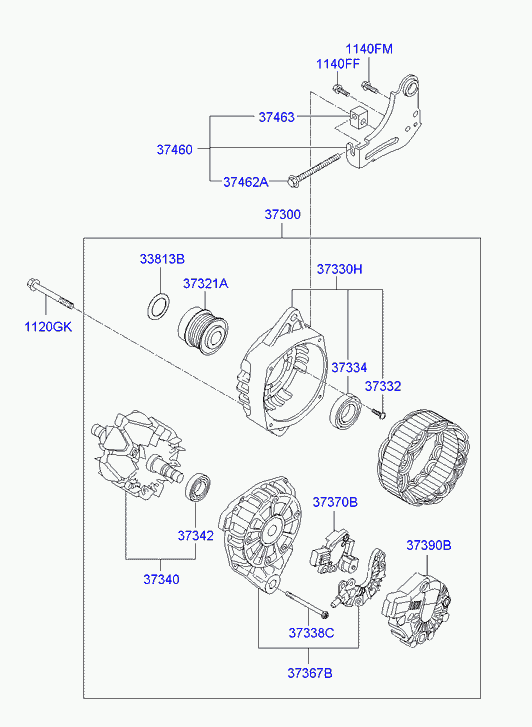 Hyundai 373002B750 - Генератор unicars.by