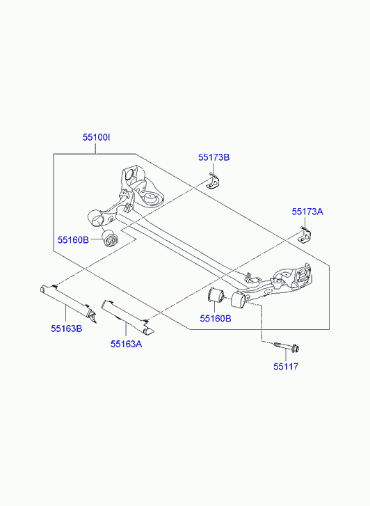 Hyundai 55160 1J200 - Сайлентблок, рычаг подвески колеса unicars.by