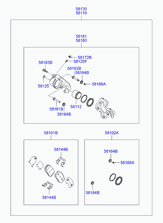 Hyundai 58101-3LA20 - Тормозные колодки, дисковые, комплект unicars.by