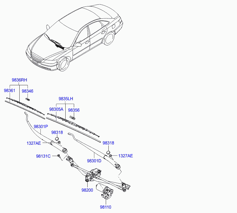 Hyundai 98361 3K000 - Резинка стеклоочистителя unicars.by