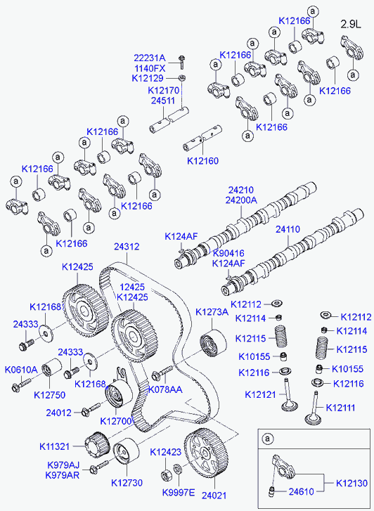 Hyundai 0K551-12-730A - Направляющий ролик, зубчатый ремень ГРМ unicars.by