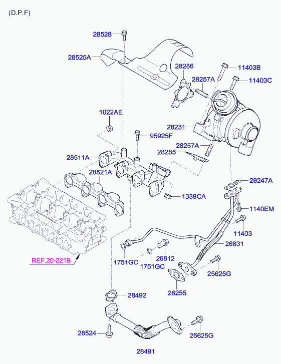 BorgWarner 28201-2A710 - Turbocharger unicars.by